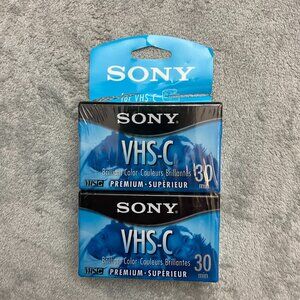 x2 VHS-C SONY Premium BLANK 30 minute CAMCORDER NEW SEALED